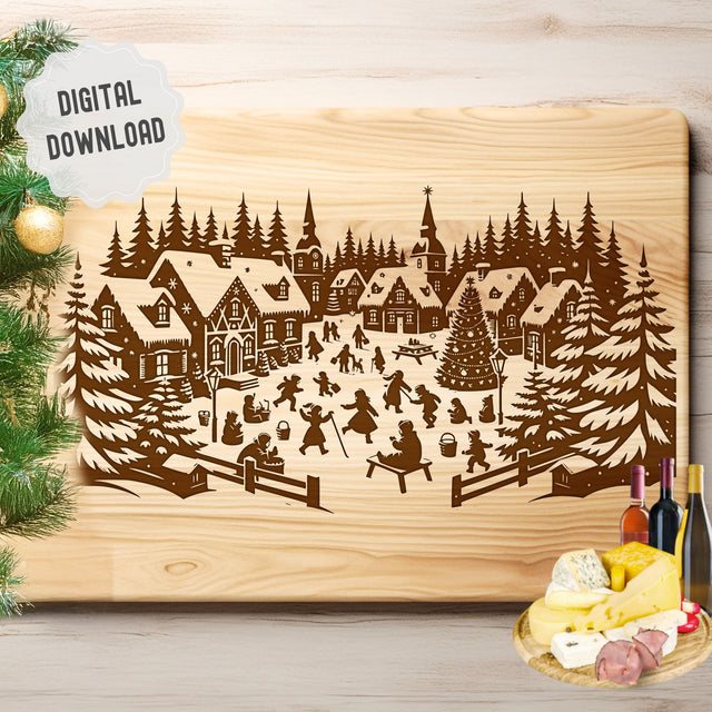 Christmas village SVG DXF PNG JPG SVG CraftySVGStudio 