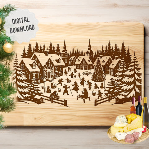 Christmas village SVG DXF PNG JPG SVG CraftySVGStudio 