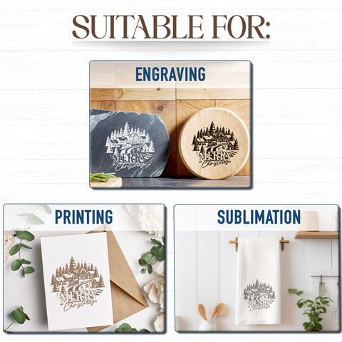 Christmas Village SVG DXF PNG JPG SVG CraftySVGStudio 