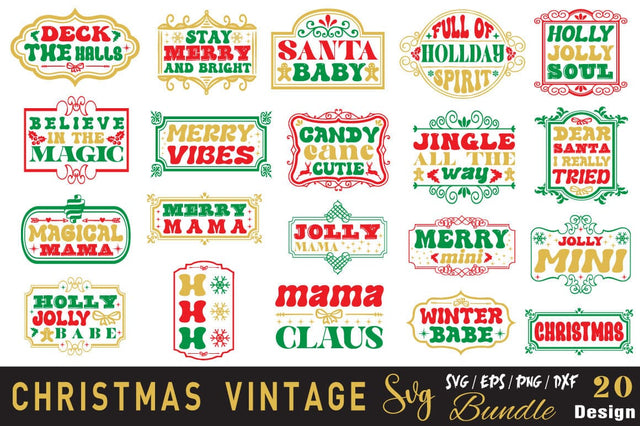Christmas Vintage Svg Bundle SVG Angelina750 