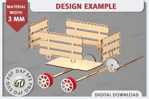 Christmas Wagons Laser Cut Bundle. Christmas Gift Boxes SVG SVG Evgenyia Guschina 