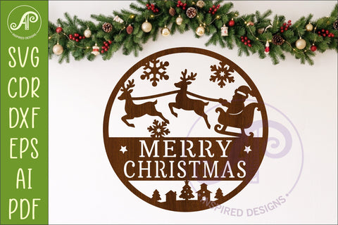 Christmas Wall Sign Bundle 9 Laser Cut Holiday Signs SVG Digital Cut Files SVG APInspireddesigns 
