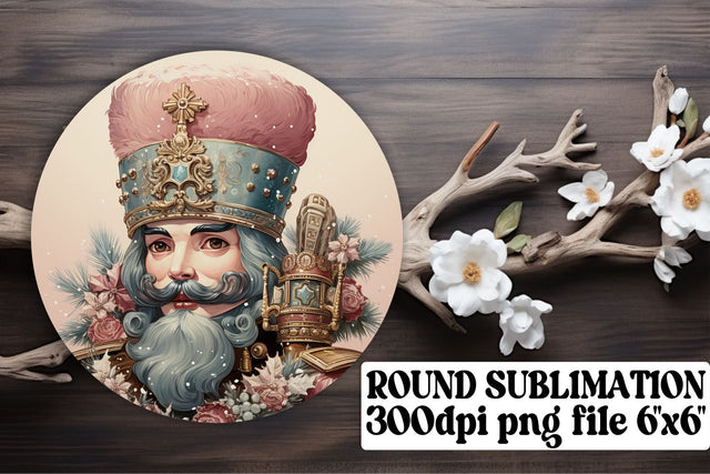 Christmas Watercolor PNG for Keychain Round Design Retro Sublimation afrosvg 