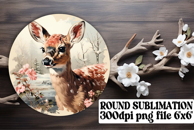 Christmas Watercolor Retro Keychain PNG Round Design Sublimation afrosvg 