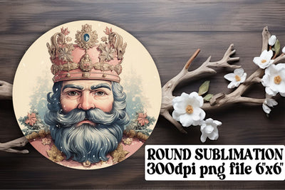 Christmas Watercolor Round Keychain Design Retro Sublimation afrosvg 