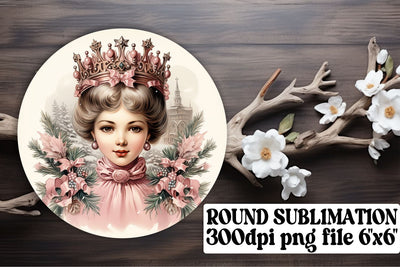 Christmas Watercolor Round Keychain Design Sublimation Sublimation afrosvg 