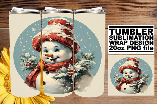 Christmas Watercolor Tumbler Wrap - Retro Sublimation 20oz Sublimation afrosvg 