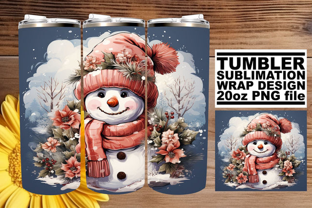 Christmas Watercolor Wrap for Tumblers - Retro 20oz Sublimation Sublimation afrosvg 