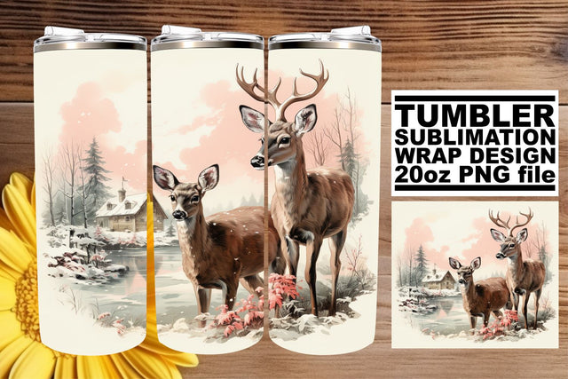 Christmas Watercolor Wrap for Tumblers - Retro 20oz Sublimation Sublimation afrosvg 