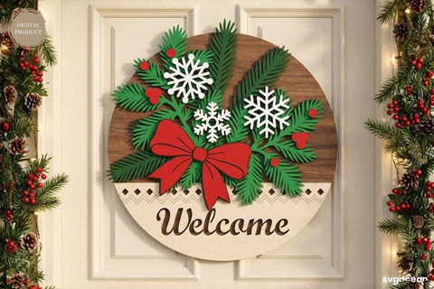 Christmas Welcome Door Hanger SVG Bundle SVG SvgOcean 