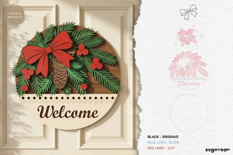 Christmas Welcome Door Hanger SVG Bundle SVG SvgOcean 