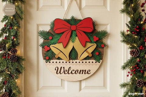 Christmas Welcome Door Hanger SVG Bundle SVG SvgOcean 