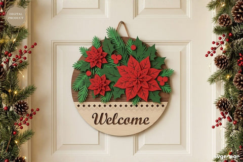 Christmas Welcome Door Hanger SVG Bundle SVG SvgOcean 