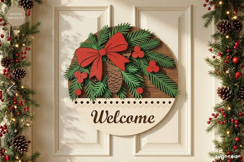 Christmas Welcome Door Hanger SVG Bundle SVG SvgOcean 