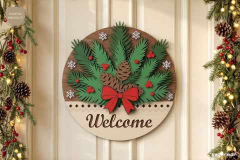 Christmas Welcome Door Hanger SVG Bundle SVG SvgOcean 