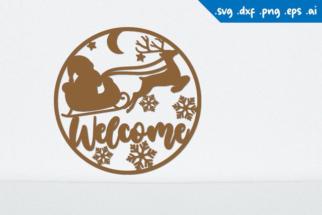 Christmas welcome sign, Christmas Sign Laser cut SVG zafrans studio 