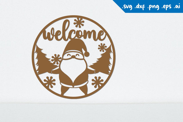 Christmas welcome sign, Holidays Sign Laser cut SVG zafrans studio 