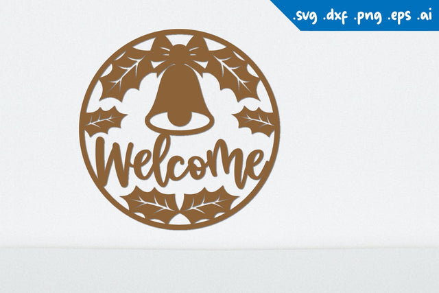Christmas welcome sign, Holidays Sign Laser cut SVG zafrans studio 