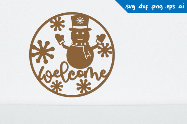 Christmas welcome sign, Winter Sign Laser cut SVG zafrans studio 
