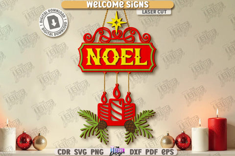 Christmas Welcome Signs Laser Cut Bundle | Winter Front Door Decor | Retro Signs | Xmas Wall Decor | Wall Decor | Christmas Laser | Christmas Eve | Home Decor | Merry Christmas | Xmas SVG | Winter Holidays | Holly Jolly Vibes | CNC Files SVG The T Store Design 