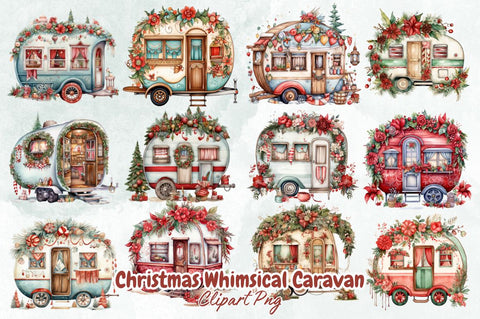 Christmas Whimsical Caravan Sublimation Bundle Sublimation Designangry 