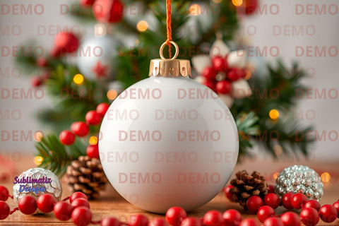 Christmas White Ornament Display Mock Up Photo Sublimatiz Designs 