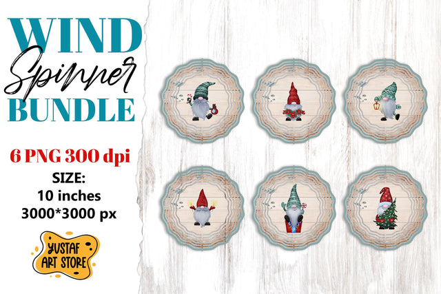 Christmas wind spinner bundle. Christmas gnome sublimation Sublimation Yustaf Art Store 