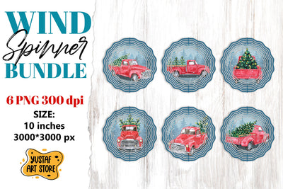 Christmas wind spinner bundle. Christmas truck sublimation Sublimation Yustaf Art Store 