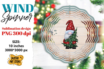 Christmas wind spinner. Christmas gnome sublimation Sublimation Yustaf Art Store 