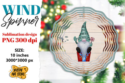 Christmas wind spinner. Christmas gnome sublimation Sublimation Yustaf Art Store 