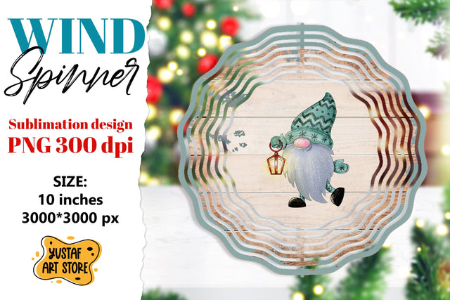 Christmas wind spinner. Christmas gnome sublimation Sublimation Yustaf Art Store 