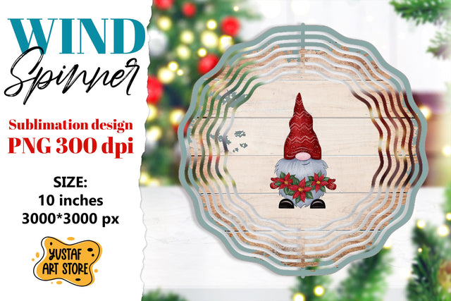 Christmas wind spinner. Christmas gnome sublimation Sublimation Yustaf Art Store 