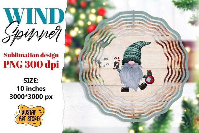 Christmas wind spinner. Christmas gnome sublimation Sublimation Yustaf Art Store 