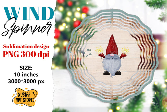 Christmas wind spinner. Christmas gnome sublimation Sublimation Yustaf Art Store 