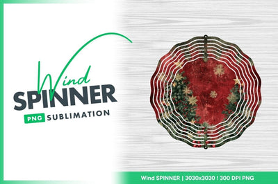 Christmas wind spinner round sublimation design Sublimation Regulrcrative 
