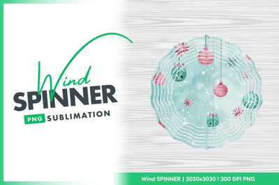 Christmas wind spinner round sublimation design Sublimation Regulrcrative 
