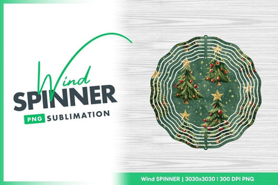 Christmas wind spinner round template with trees Sublimation Regulrcrative 