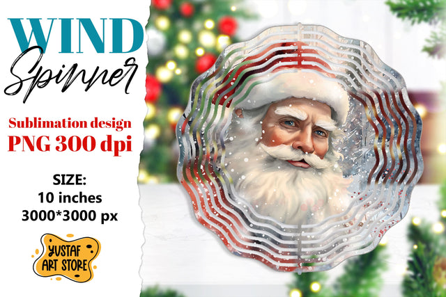 Christmas wind spinner. Santa Claus sublimation Sublimation Yustaf Art Store 