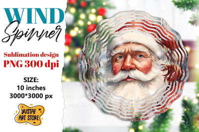 Christmas wind spinner. Santa Claus sublimation Sublimation Yustaf Art Store 