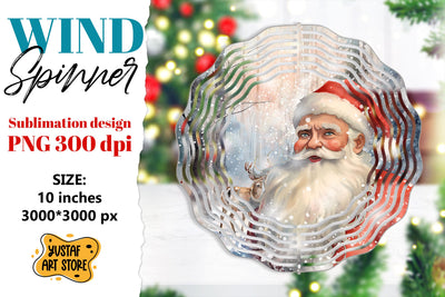 Christmas wind spinner. Santa Claus sublimation Sublimation Yustaf Art Store 