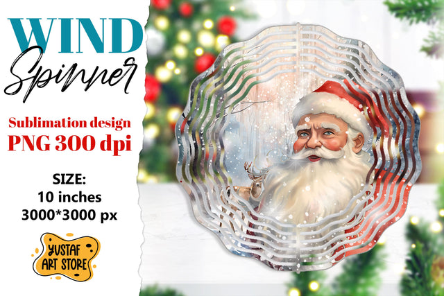 Christmas wind spinner. Santa Claus sublimation Sublimation Yustaf Art Store 