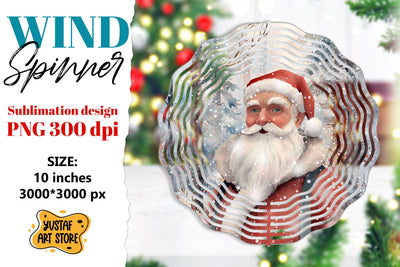 Christmas wind spinner. Santa Claus sublimation Sublimation Yustaf Art Store 