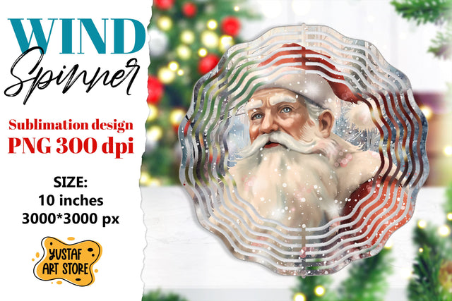 Christmas wind spinner. Santa Claus sublimation Sublimation Yustaf Art Store 