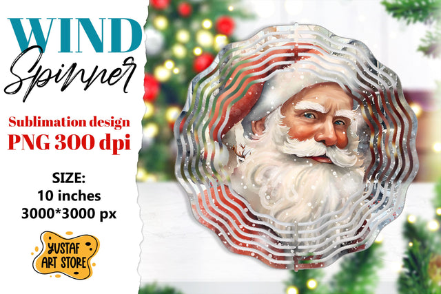 Christmas wind spinner. Santa Claus sublimation Sublimation Yustaf Art Store 