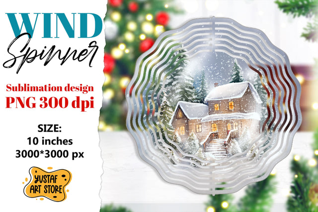 Christmas wind spinner. Winter house sublimation design Sublimation Yustaf Art Store 
