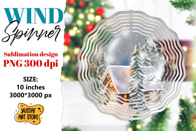 Christmas wind spinner. Winter house sublimation design Sublimation Yustaf Art Store 