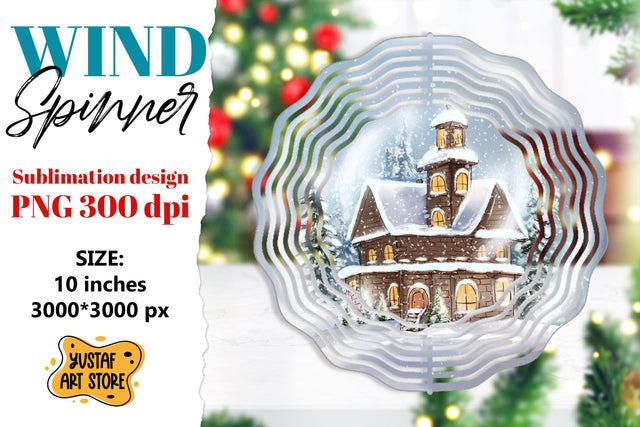 Christmas wind spinner. Winter house sublimation design Sublimation Yustaf Art Store 