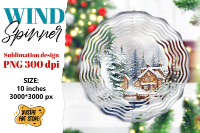 Christmas wind spinner. Winter house sublimation design Sublimation Yustaf Art Store 