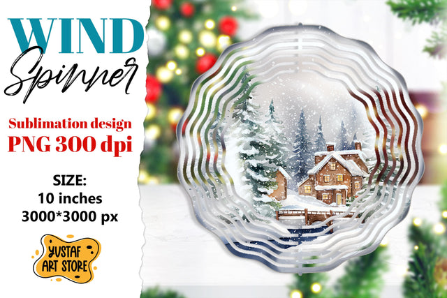 Christmas wind spinner. Winter house sublimation design Sublimation Yustaf Art Store 