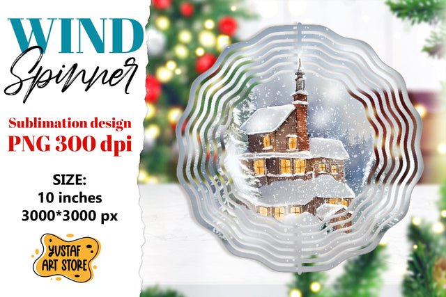 Christmas wind spinner. Winter house sublimation design Sublimation Yustaf Art Store 